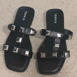 Black studded sandals